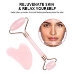 ROLE MODEL-Rose Quartz Facial Roller + Gua Sha Set