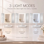 TRIPLE TAKE — Rechargeable LED Tri-Fold Vanity Mirror
