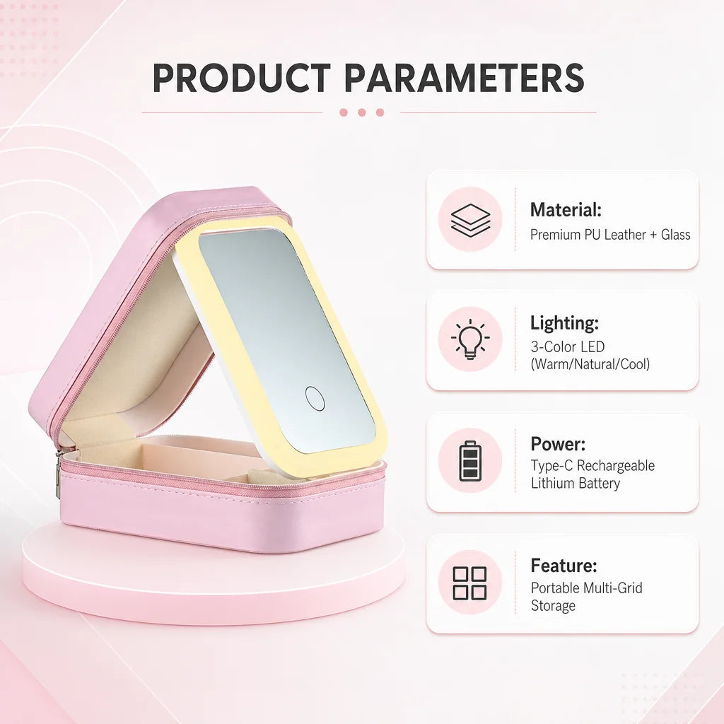 GLOW GETAWAY — LED Travel Makeup Case