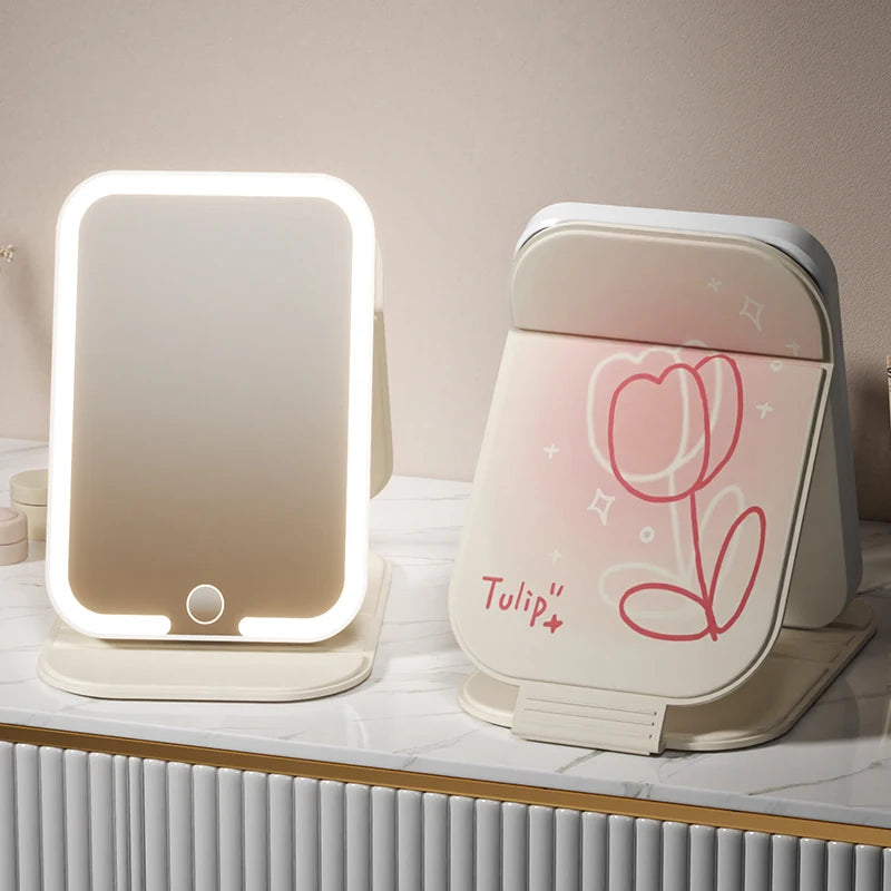 FACE CARD-3-Color LED Folding Vanity Mirror